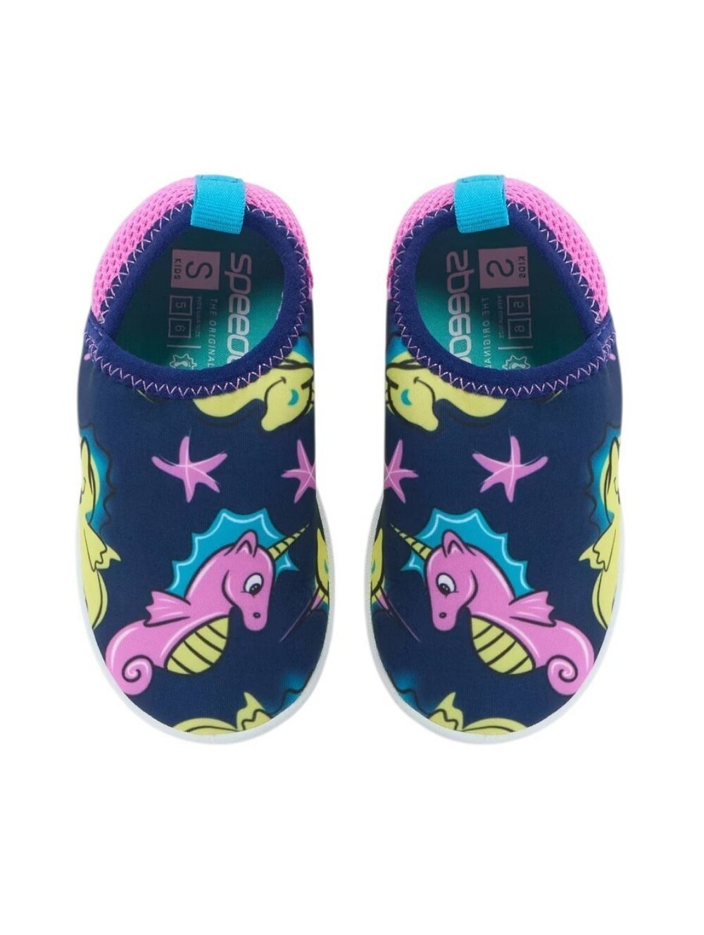 NWT Speedo Kids Navy and Pink Unicorn Slip-On Water Shoes